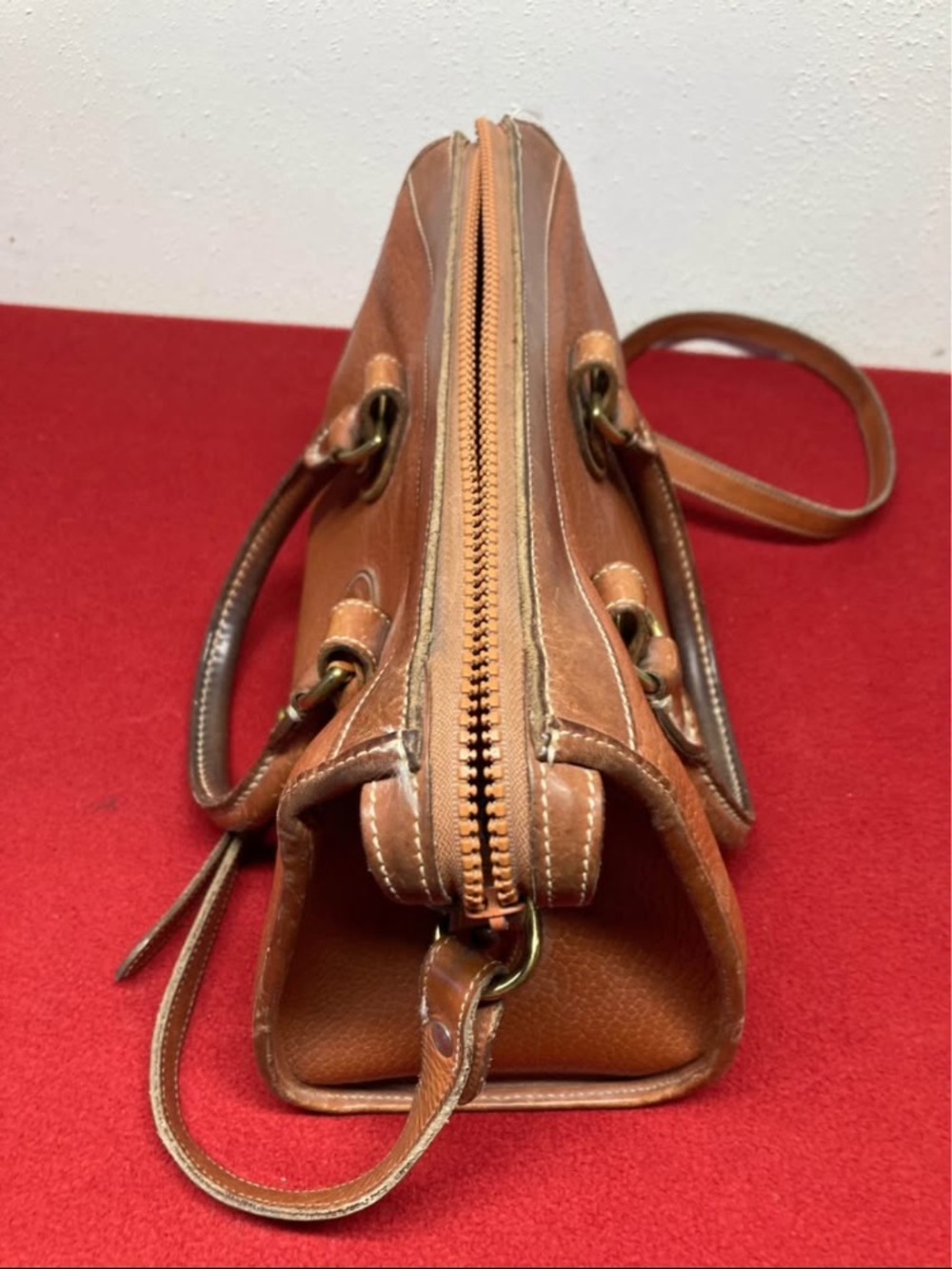 Dooney & Bourke Brown Leather Crossbody Satchel with Short Handles - Picture 8 of 10